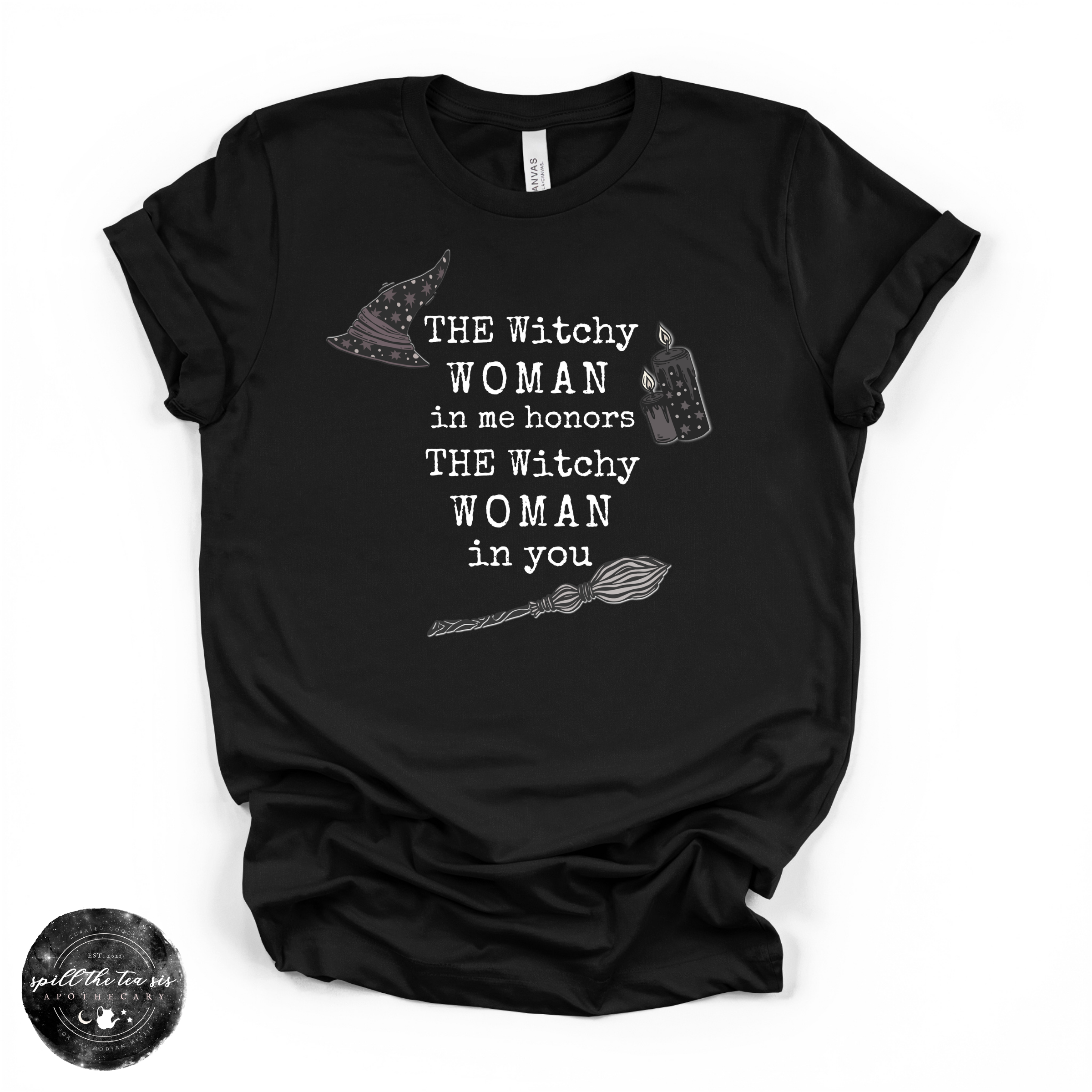 The Witchy Woman in Me White Tee ( WHITE DESIGN) | Witchy Graphic T-Shirt
