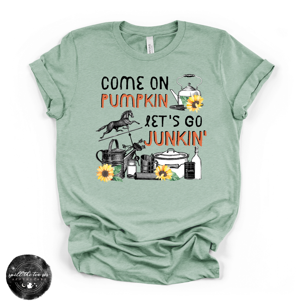 Come On Pumpkin Let’s Go Junkin Tee | Vintage Market Graphic T-Shirt