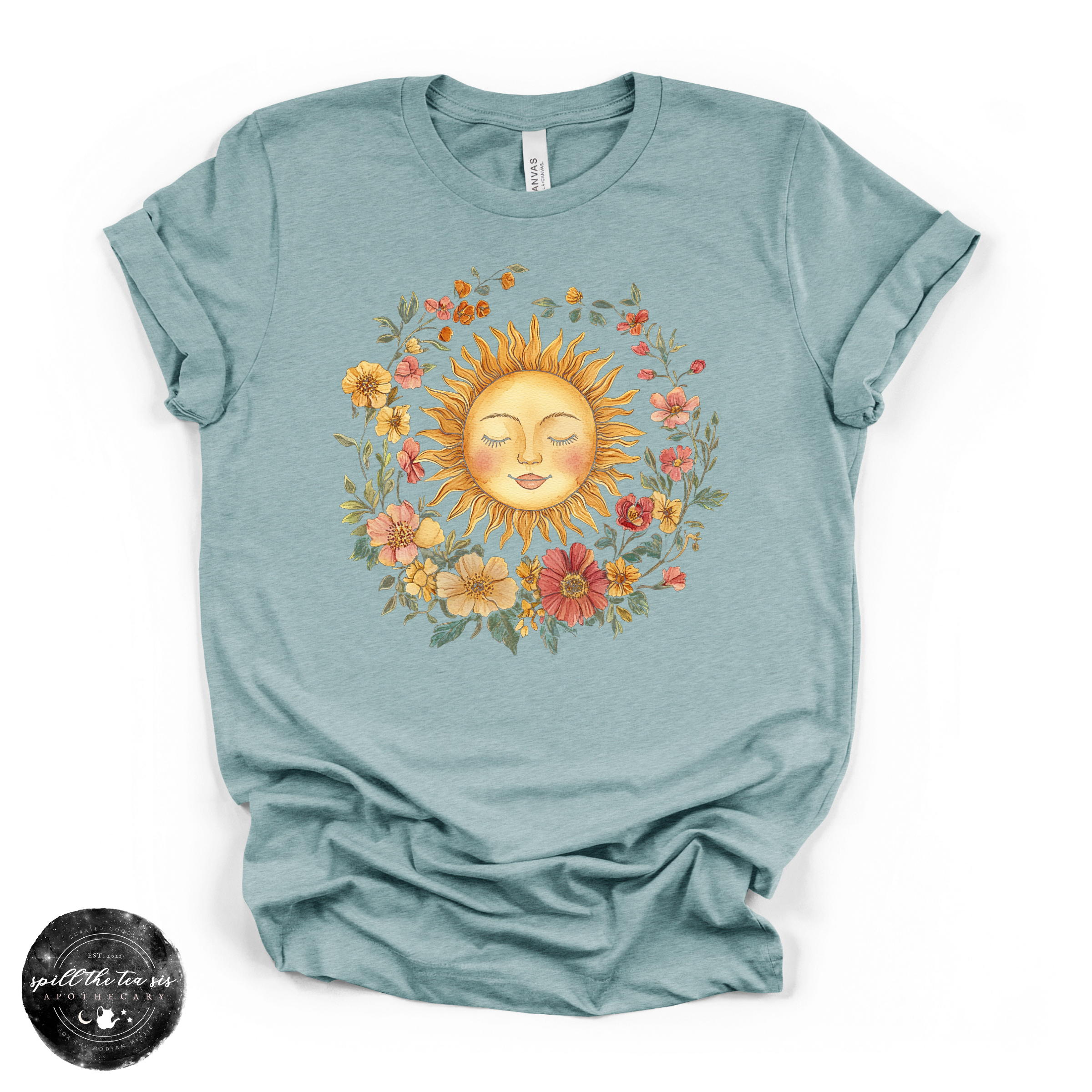 Happy Sunshine Sun Tee | Mystical Sun Graphic T-Shirt
