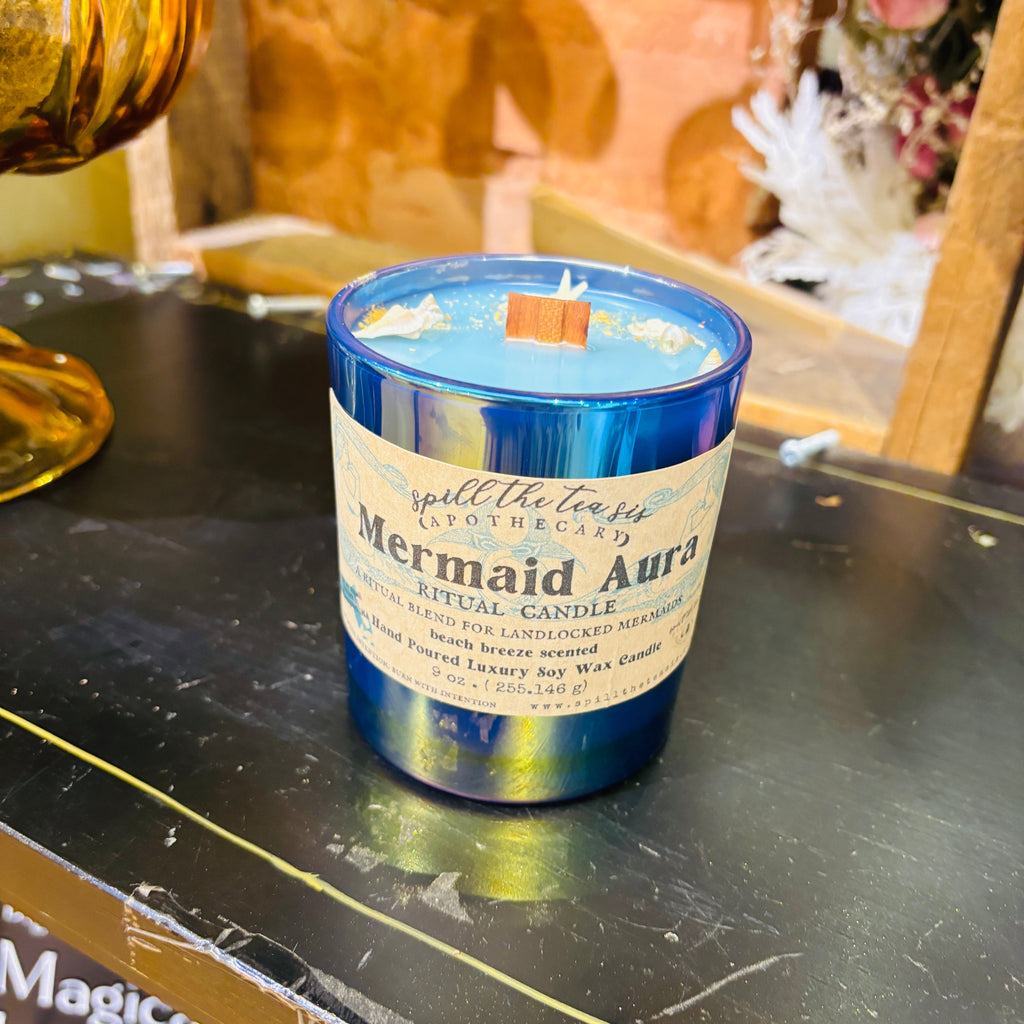 Mermaid Aura Intention Soy Wax Candle - 9oz - JAR COLOR MAY VARY