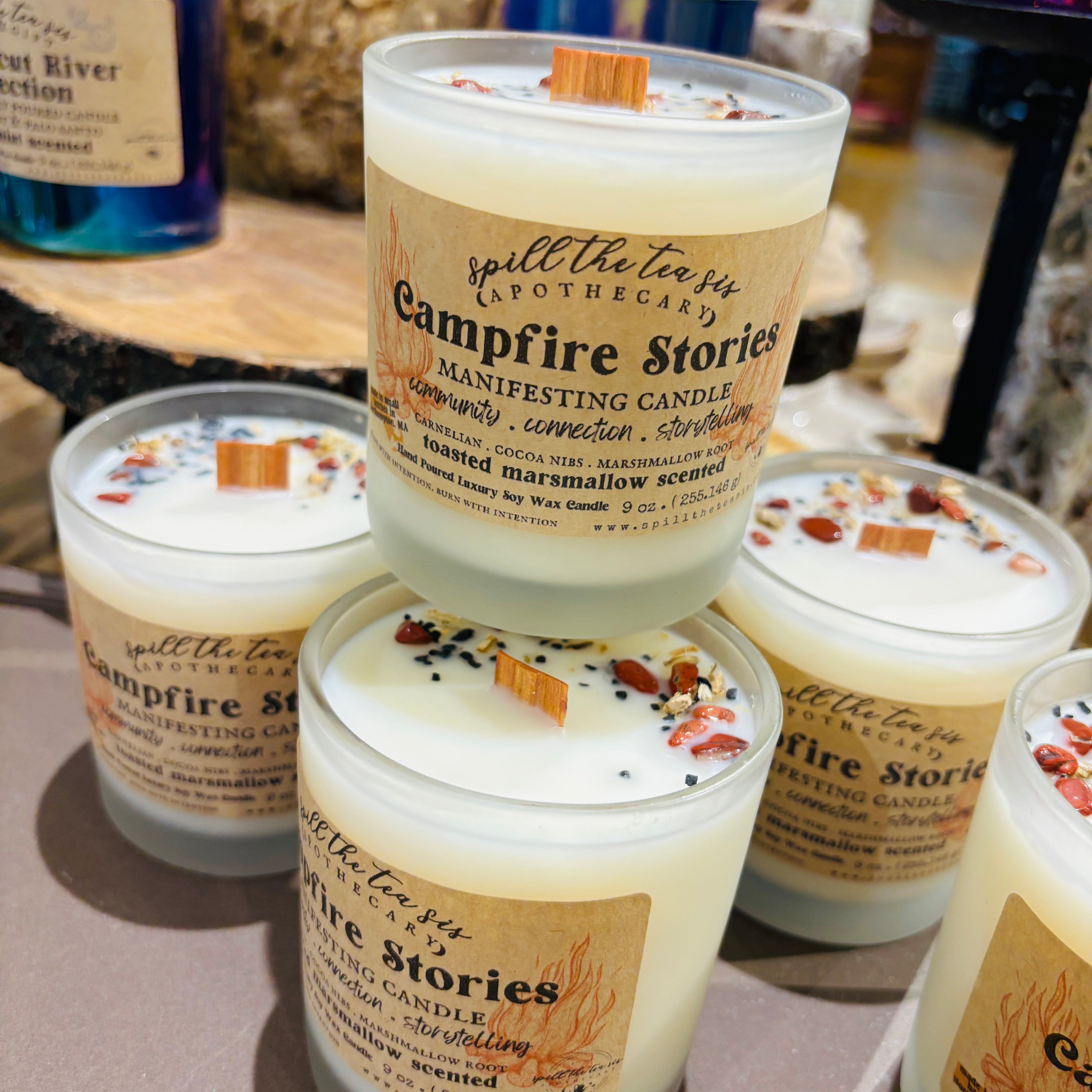 Campfire Stories Intention Soy Wax Candle - 9oz - JAR COLOR MAY VARY