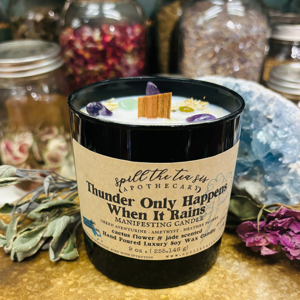 Thunder Only Happens When It Rains Intention Candle | Aloe & Patchouli Soy Candle