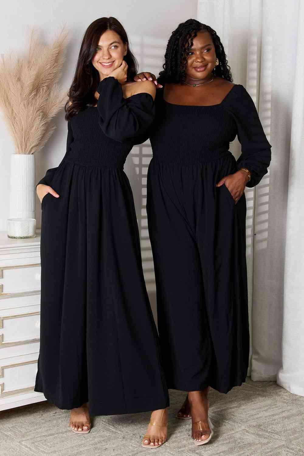 Pocketed Square Neck Jumpsuit