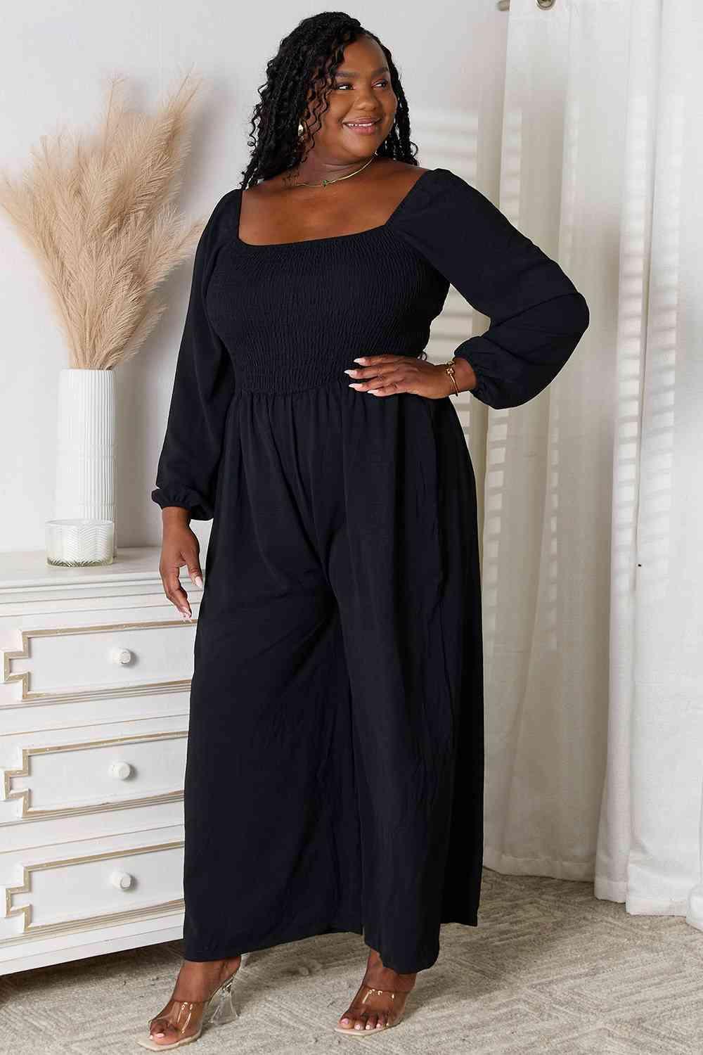 Pocketed Square Neck Jumpsuit
