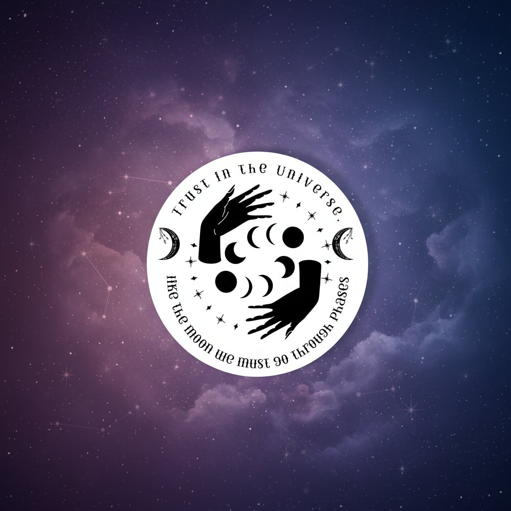 Trust the Universe Moon Vinyl Sticker